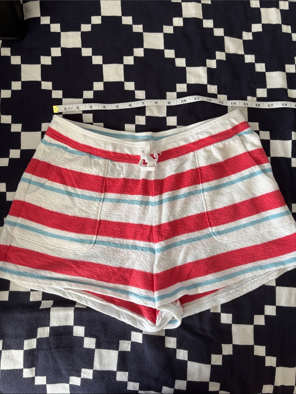 Southern Tide Red, White & Light Blue Striped Women’s Shorts